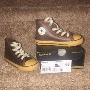 NIB Toddler Converse Hi-top Brown & Gum